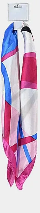 Abstract Print Satin Square Scarf 6 Colors 19x19