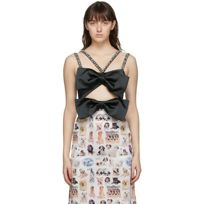 Ashley Williams Black Bow Tank Top