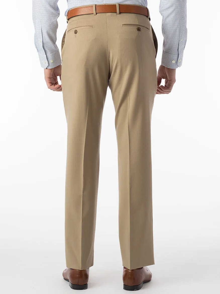 Ballin Theo Comfort 'EZE' Modern Flat Front Pant in Tan