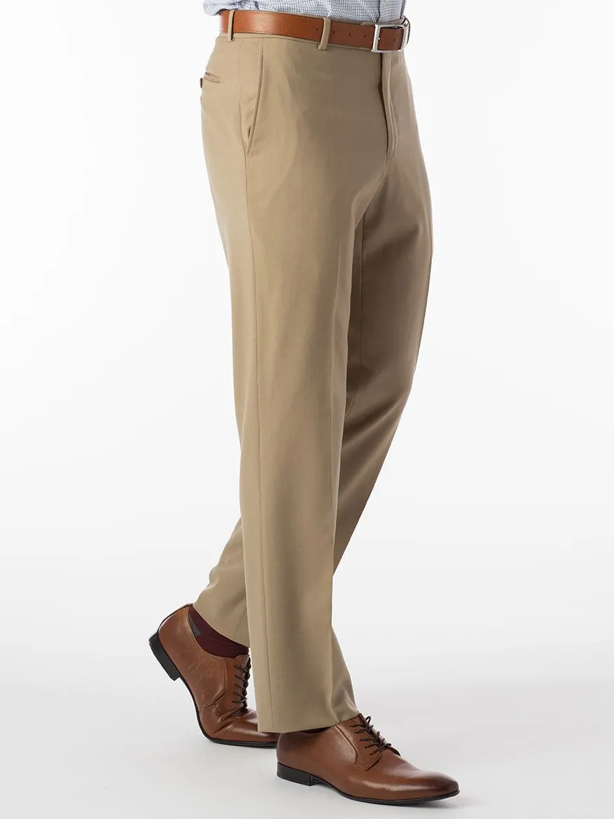 Ballin Theo Comfort 'EZE' Modern Flat Front Pant in Tan