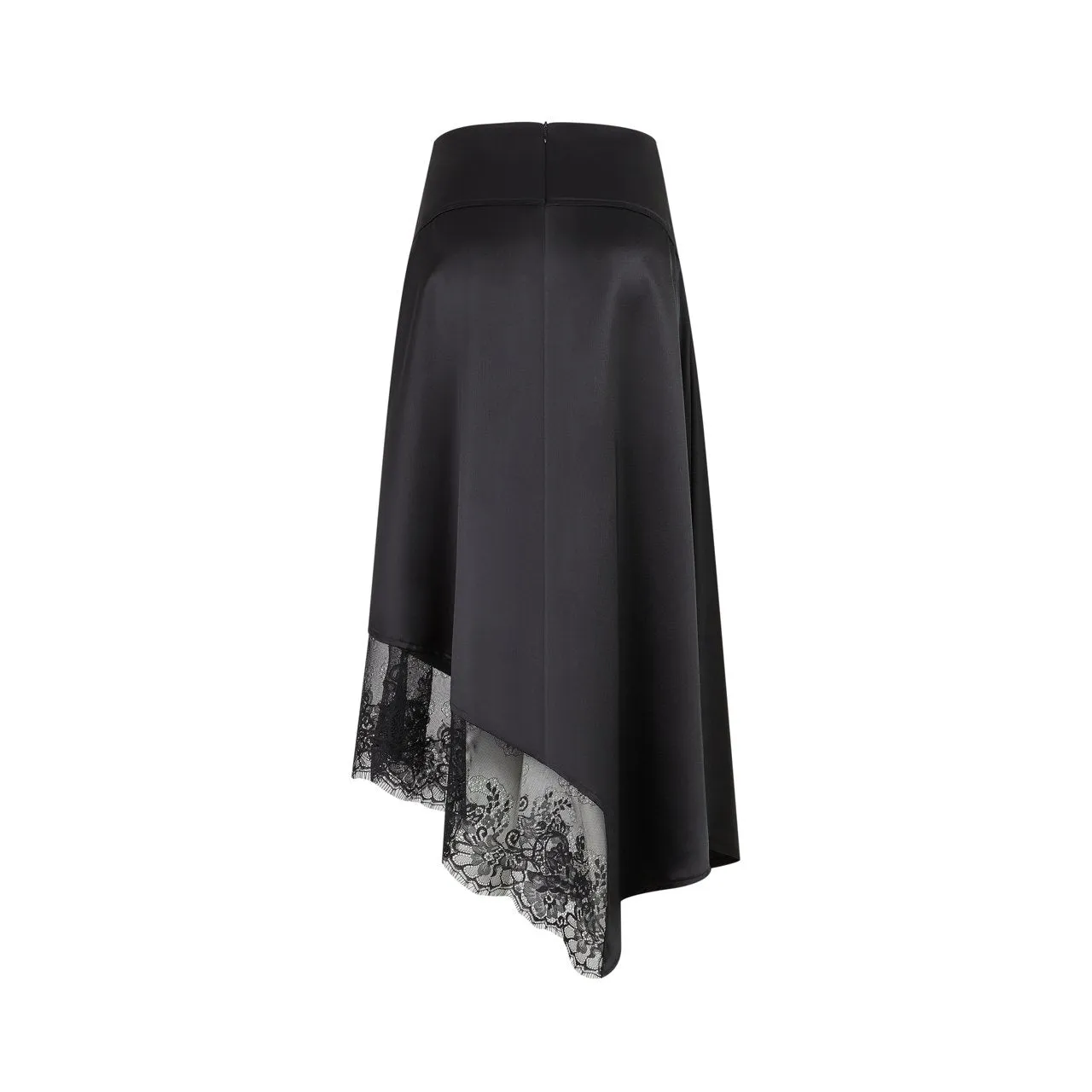 Black Lace Patchwork Irregular Half-Length Skirt