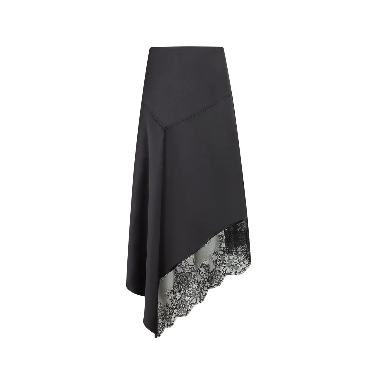 Black Lace Patchwork Irregular Half-Length Skirt
