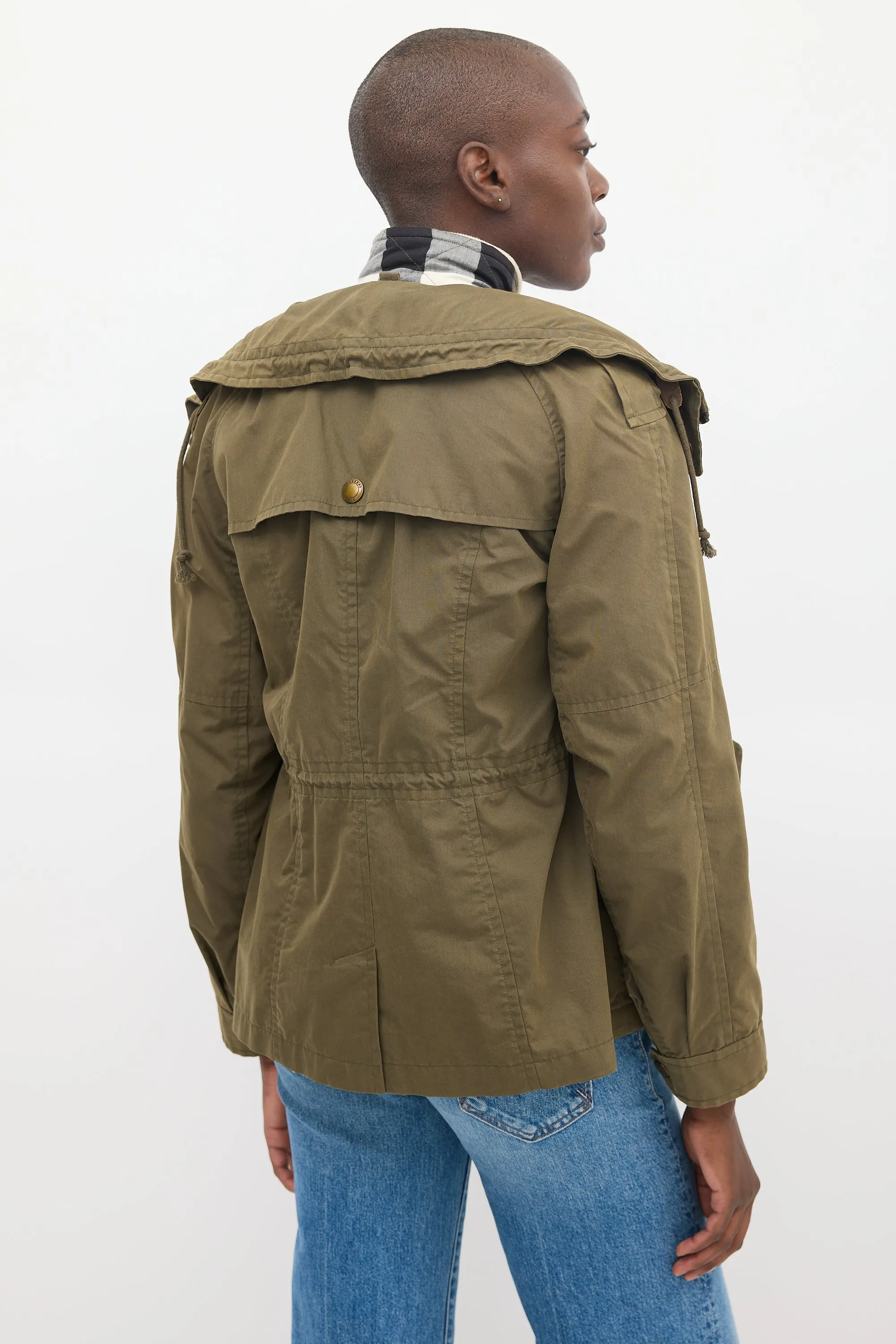 Brit Green Cotton Modular Hooded Anorak Jacket