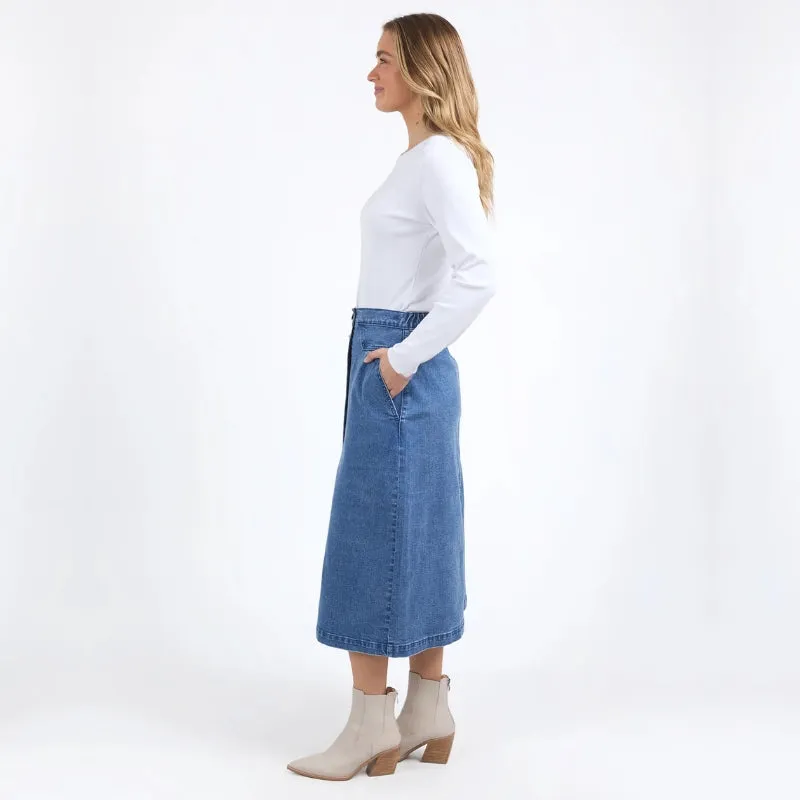 Foxwood | Amanda Midi Skirt - Mid Blue