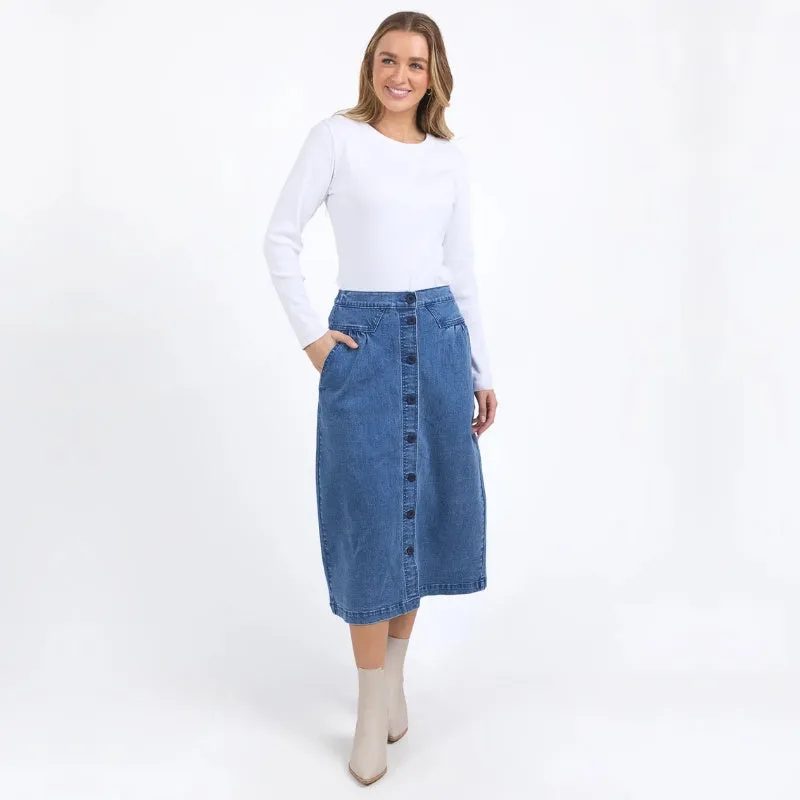 Foxwood | Amanda Midi Skirt - Mid Blue