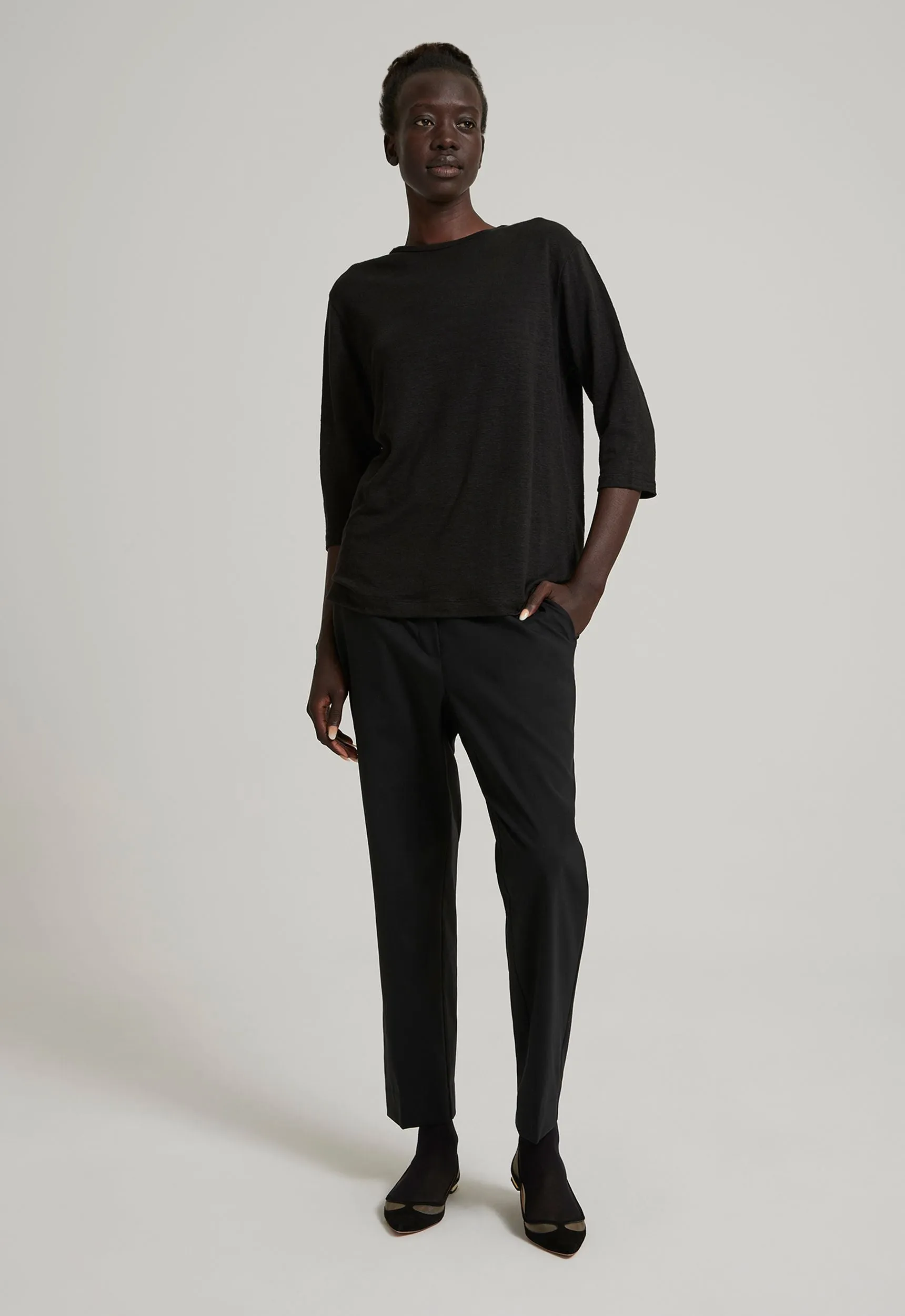 Jac   Jack Max Linen Tee - Black