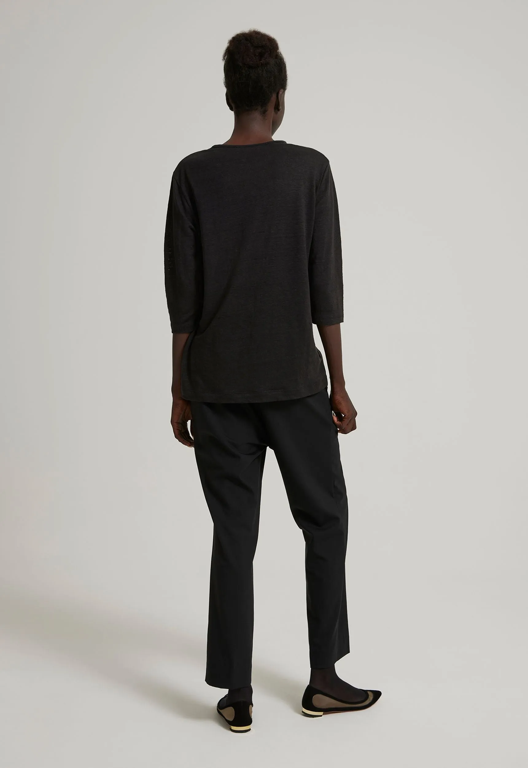 Jac   Jack Max Linen Tee - Black