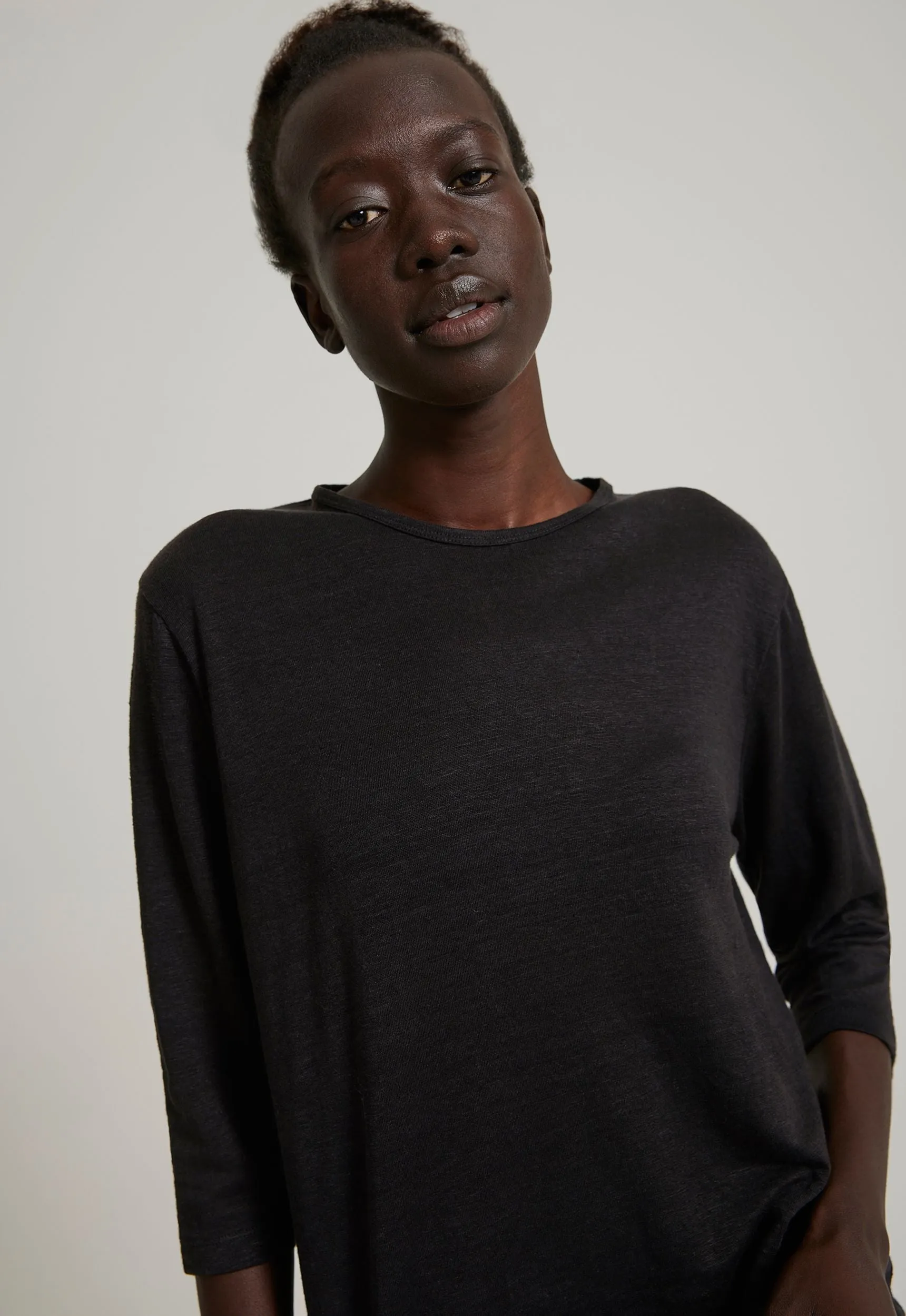 Jac   Jack Max Linen Tee - Black