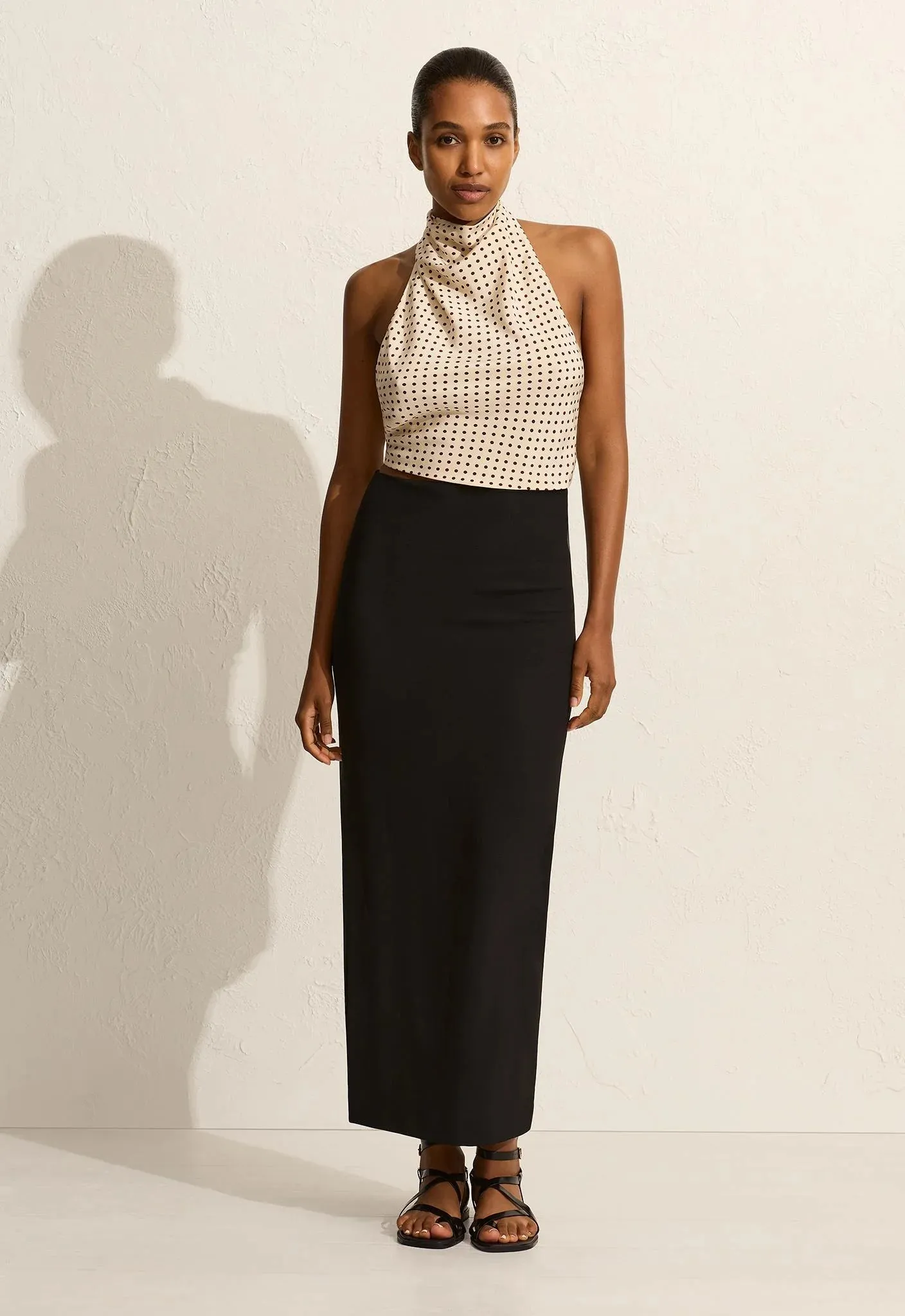 Matteau Crepe Column Skirt - Black