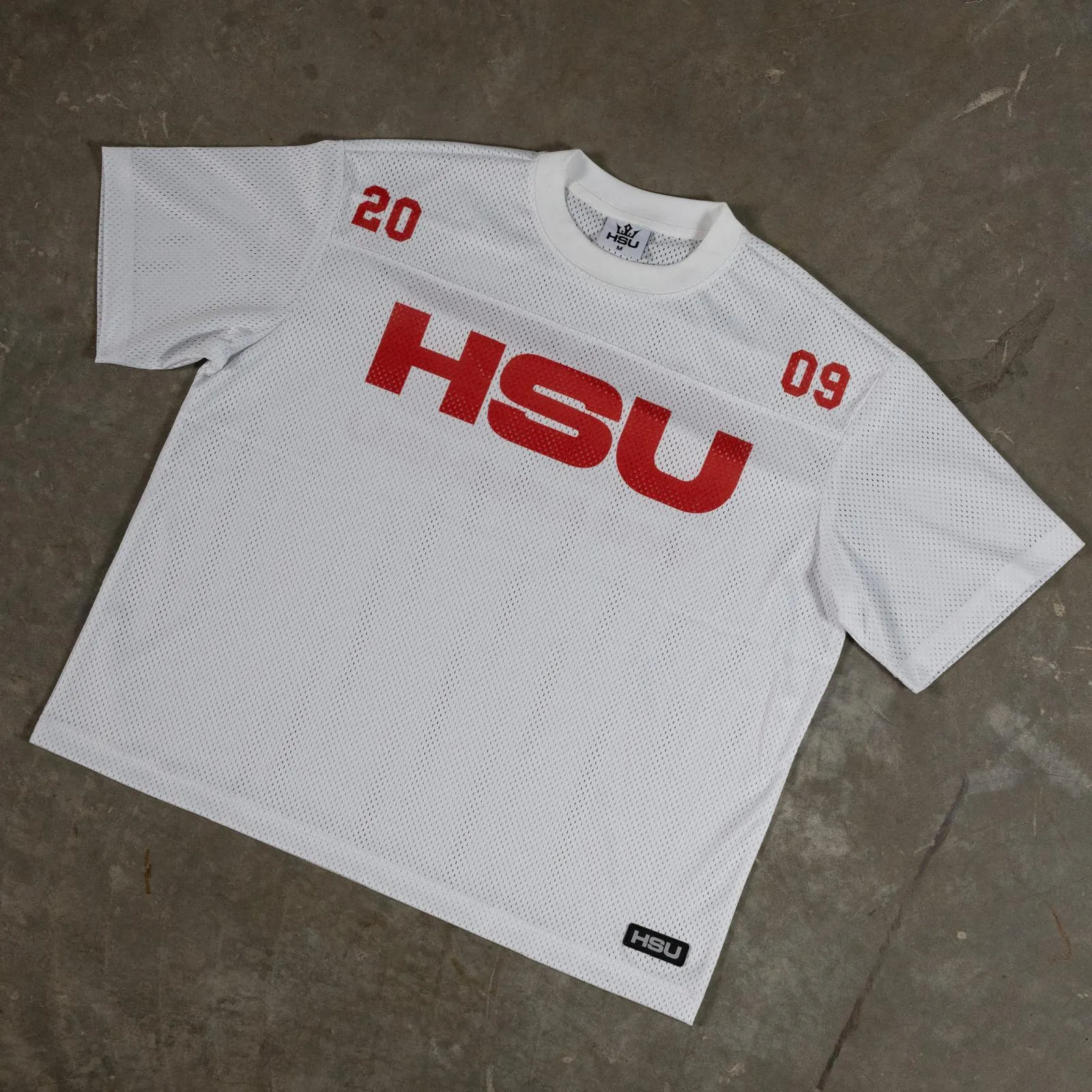MESH JERSEY - WHITE & RED