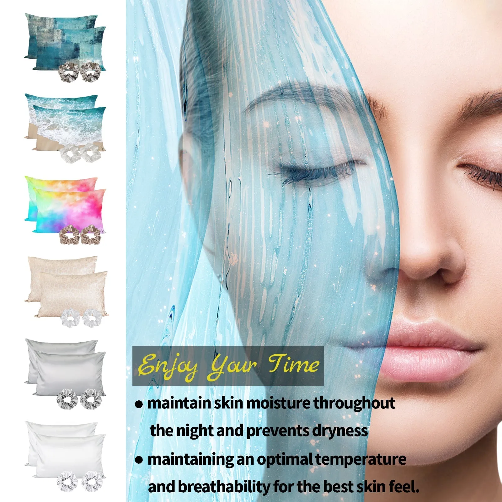 Satin Pillowcase - Shine tie dye