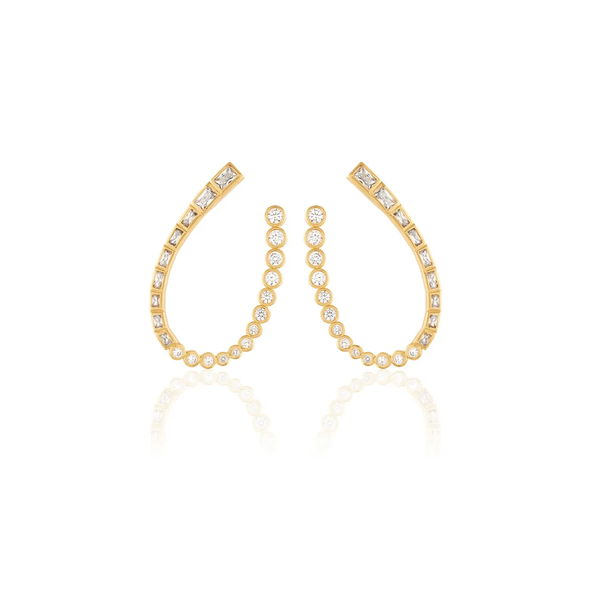 Sea Crystal Front Back Earrings