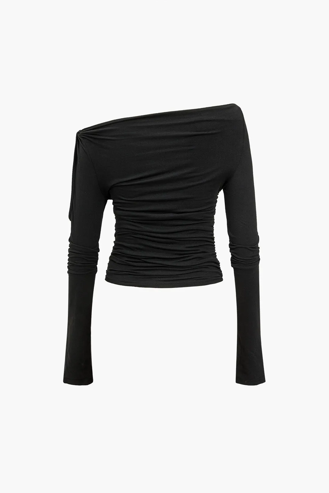 Solid Cut Out Long-Sleeve Top
