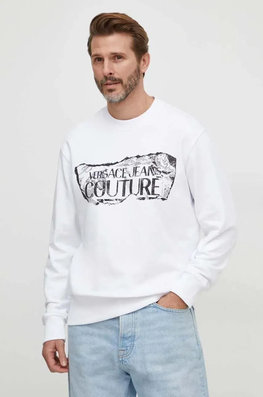 Versace Jeans Couture White Cracked Logo Sweatshirt – Urban Luxe -