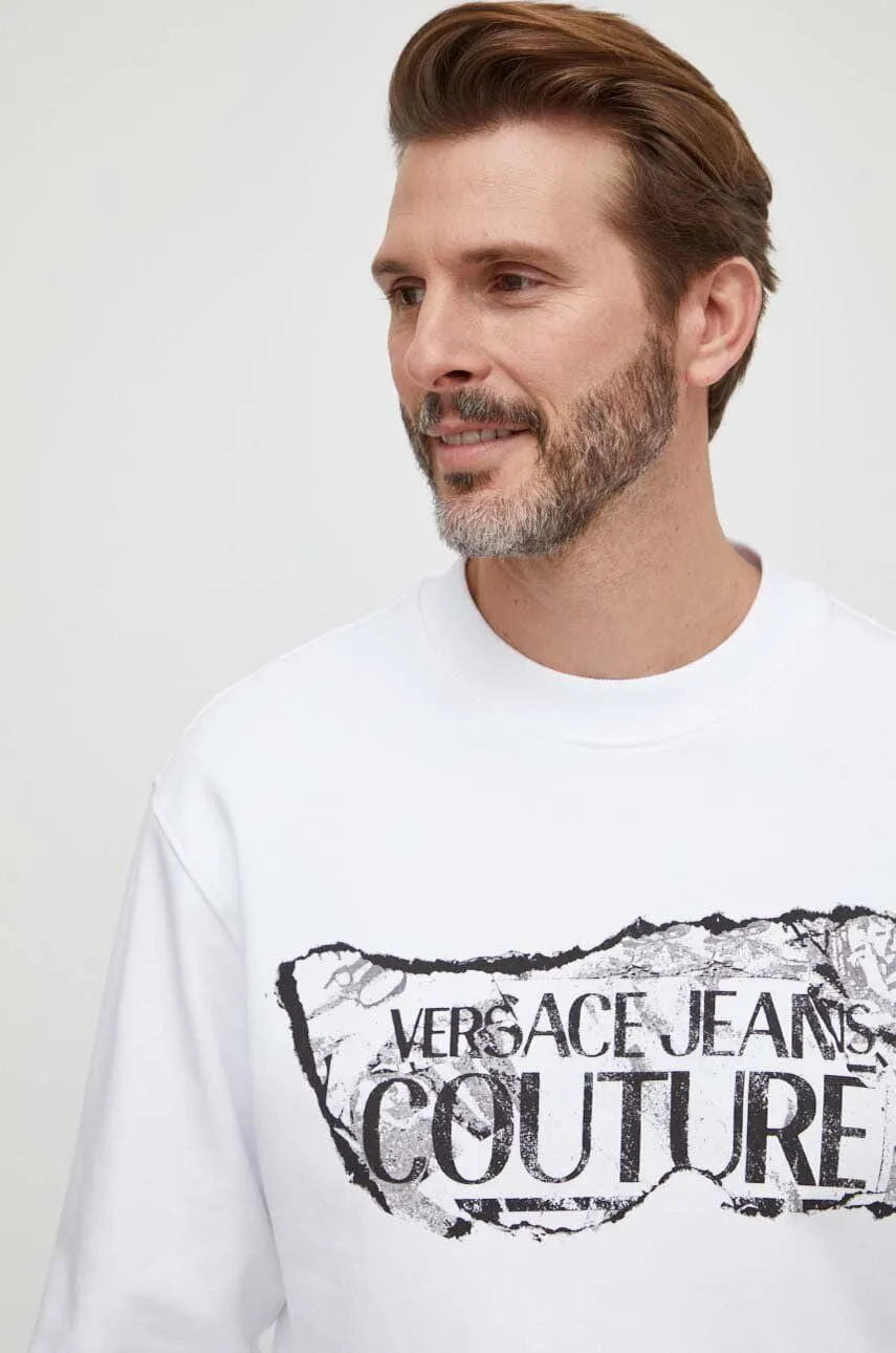 Versace Jeans Couture White Cracked Logo Sweatshirt – Urban Luxe -
